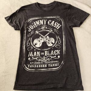 CASH Johnny Cash Man In Black Graphic Tshirt Size Small